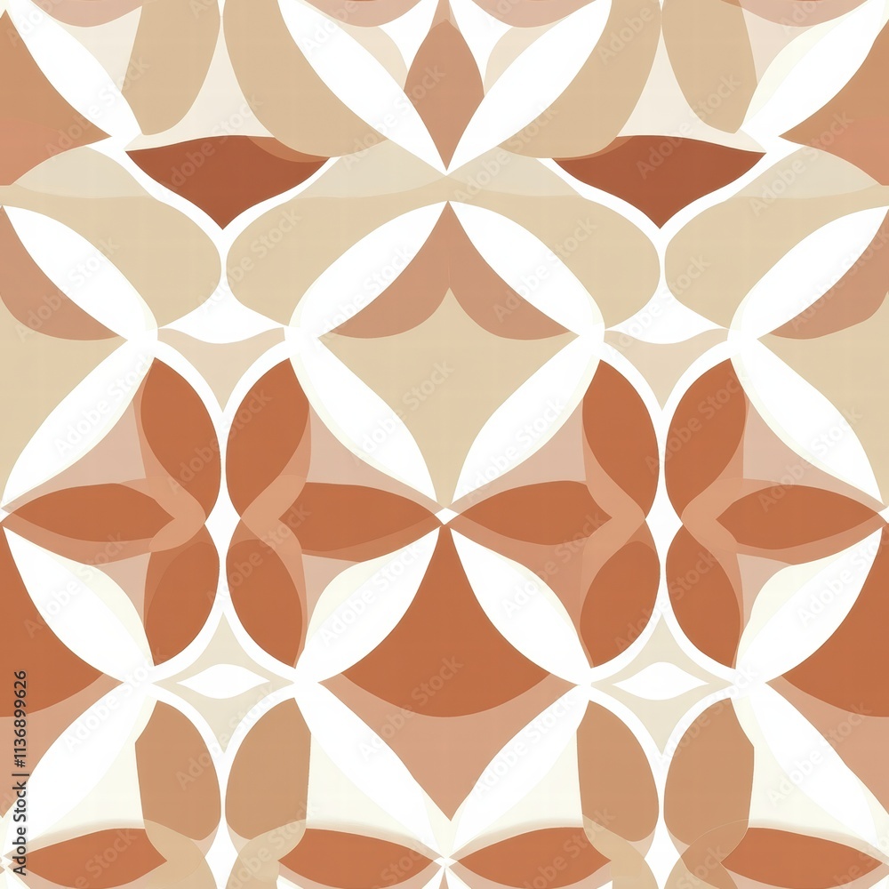 Poster delicate design showcases a seamless pattern with harmonious curves and warm colors, ideal for creat