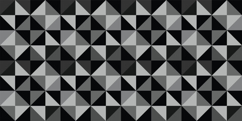 Seamless geometric pattern combination of squares and rhombuses in black and gray colors.