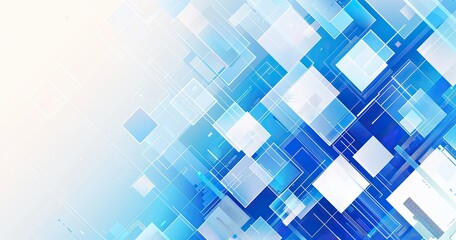 Abstract blue geometric pattern with squares and rectangles for backgrounds or designs.