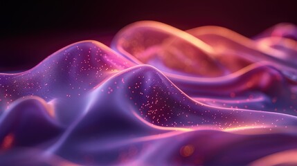 Obraz premium Abstract waves with glowing particles create a mesmerizing visual effect.