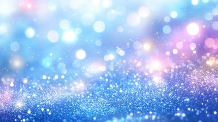 Sparkling blue glitter with soft bokeh lights