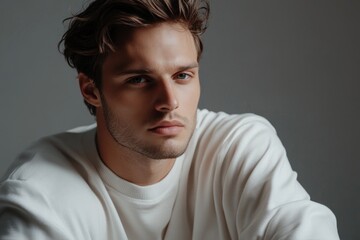 Obraz premium Man sitting on floor