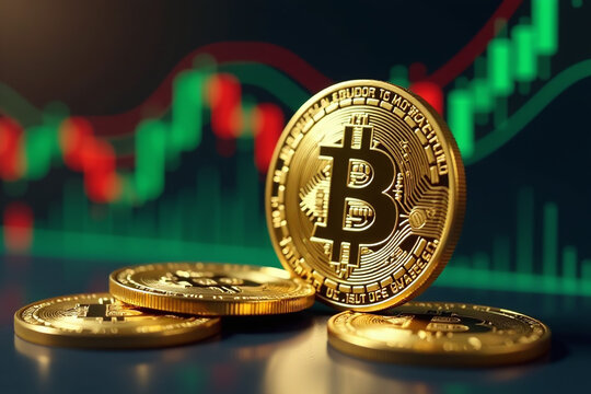 bitcoin price gold coins show green trend special chart