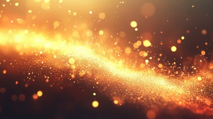 Obraz premium Golden glitter with glowing bokeh light particles