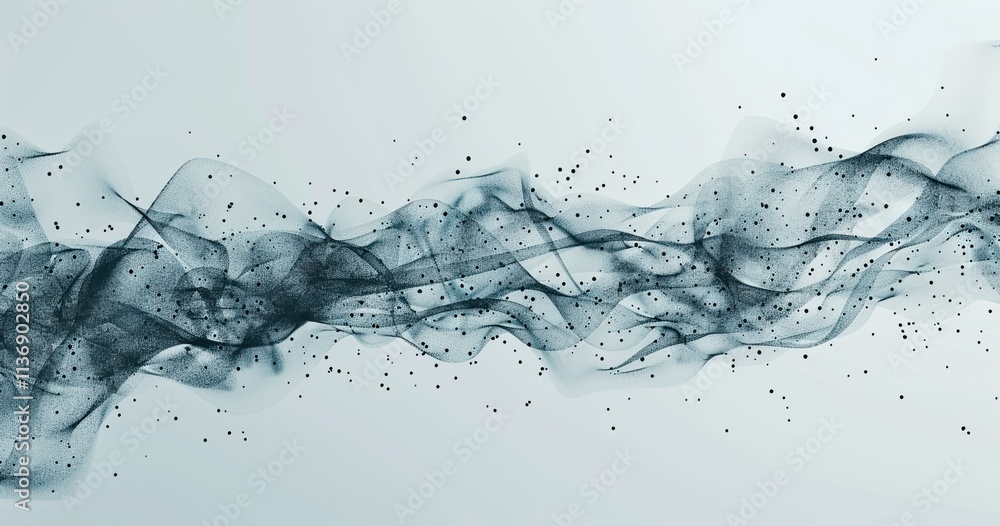 Aufkleber abstract flowing design with dark particles, creating a sense of movement and depth.