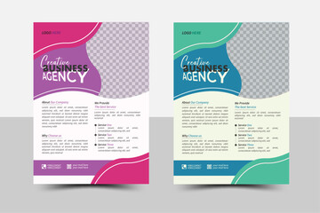 Business flyer Design. A bundle of 2 templates of different colors a4 flyer template, modern business flyer templates, abstract business flyer and vector templates