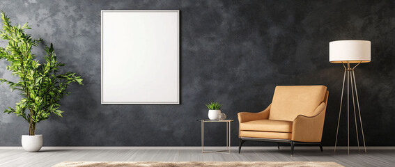 Modern living room with cozy seating and decor.