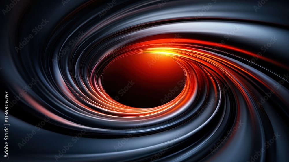 Aufkleber abstract glowing vortex tunnel with swirling red and black lines. futuristic and dynamic background 