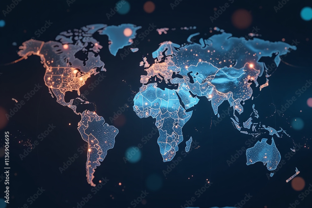 Poster digital money concept uses blockchain technology secure online transactions worldwide instantly dail