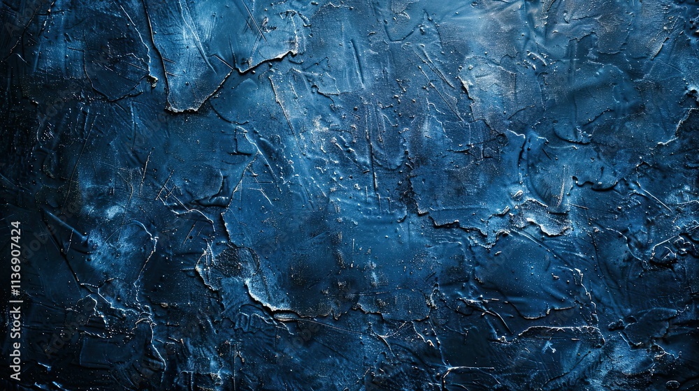 Aufkleber textured blue surface with cracks, creating an abstract and artistic appearance.