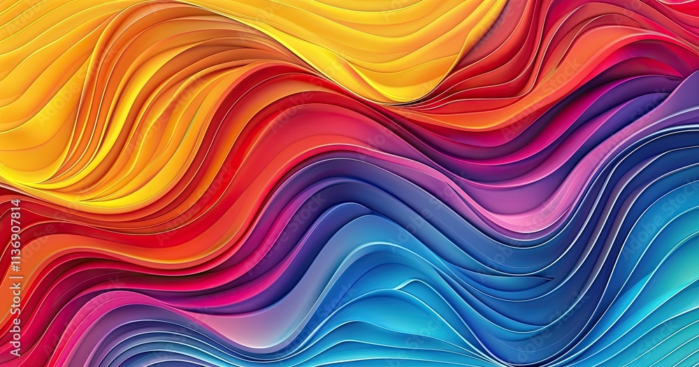 Poster vibrant waves of color blend seamlessly, creating a dynamic, abstract design.