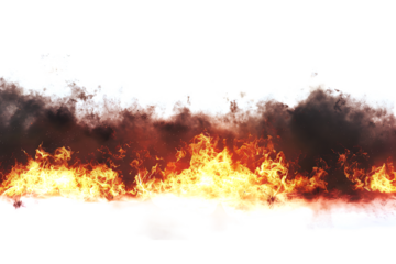 A Vibrant Fire Horizon Effect, Isolated on a Transparent Background, Perfect for Dramatic or Fiery-Themed Designs
