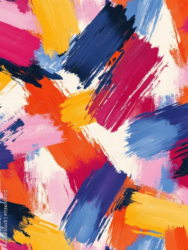 Aufkleber a lively design showcasing an array of colorful brush strokes blending seamlessly together, radiatin