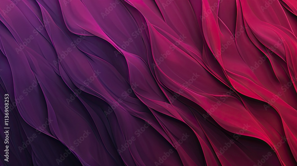 Poster abstract wavy design with vibrant purple and pink colors, creating a dynamic visual effect.
