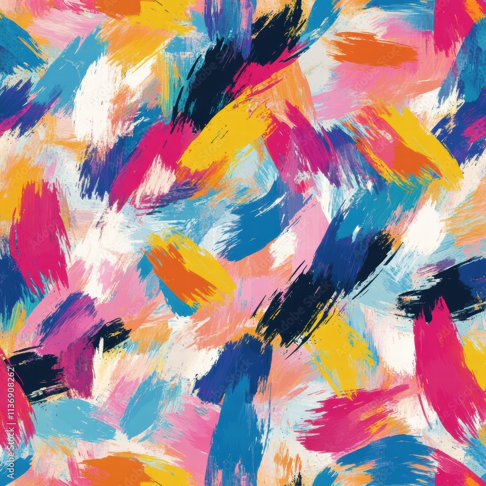 Aufkleber colorful brush strokes in a dynamic arrangement evoke a sense of movement and creativity, perfect fo