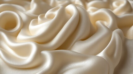 Creamy Beige Silk Fabric Draped in Soft Waves