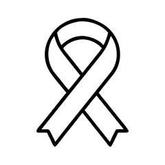 ribbon symbol awareness icon, nonprofit day line art, nonprofit day icon - simple black line art icon of ribbon symbol awareness, symbolizing nonprofit day celebrations. nonprofit day vector art.