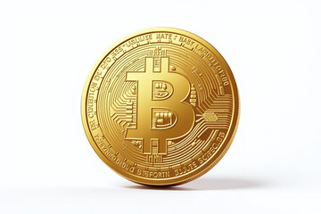 golden cryptocurrency coin appears isolated clean white background illustration