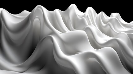 Fototapeta premium Abstract White Fabric Draped Landscape