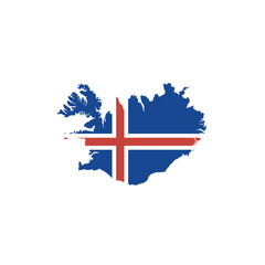 Iceland map icon. Iceland flag map. Vector illustration