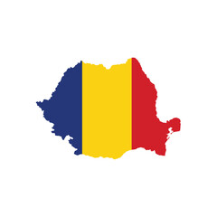 Romania map icon. Romania flag map. Vector illustration