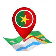 Burkina Faso Flag and Location Symbol Design