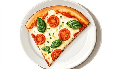 A Delicious Slice Of Margherita Pizza On A Plate