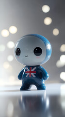 Obraz premium Cute Union Jack Boy Figurine with Light-Up Eyes — A Perfect Symbol of Patriotism and Playfulness
