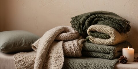 Cozy Knitted Wool Blankets Throws Home Decor Autumn Winter