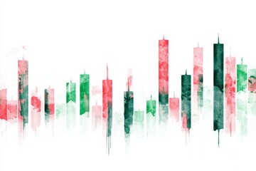 Candlestick chart illustrating steady bullish trend with green and red candles on white background