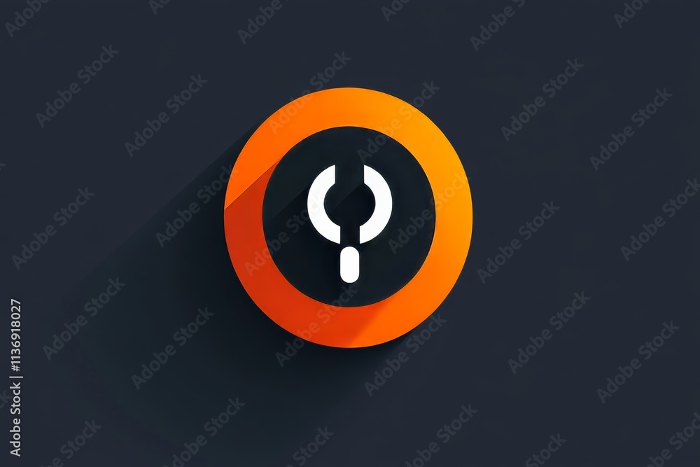 Poster minimalistic power icon design for applications and websites on and off toggle feature