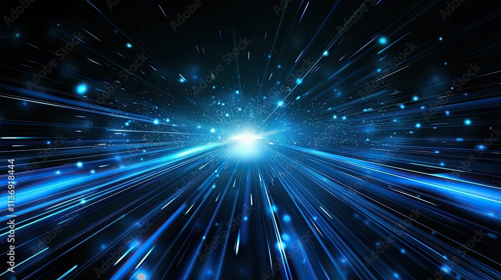 Poster a dynamic representation of light and motion, evoking a sense of speed and energy.