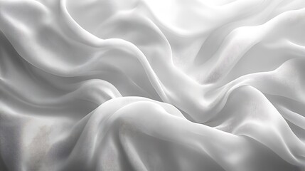 Obraz premium White Fabric Draped in Soft Gentle Waves