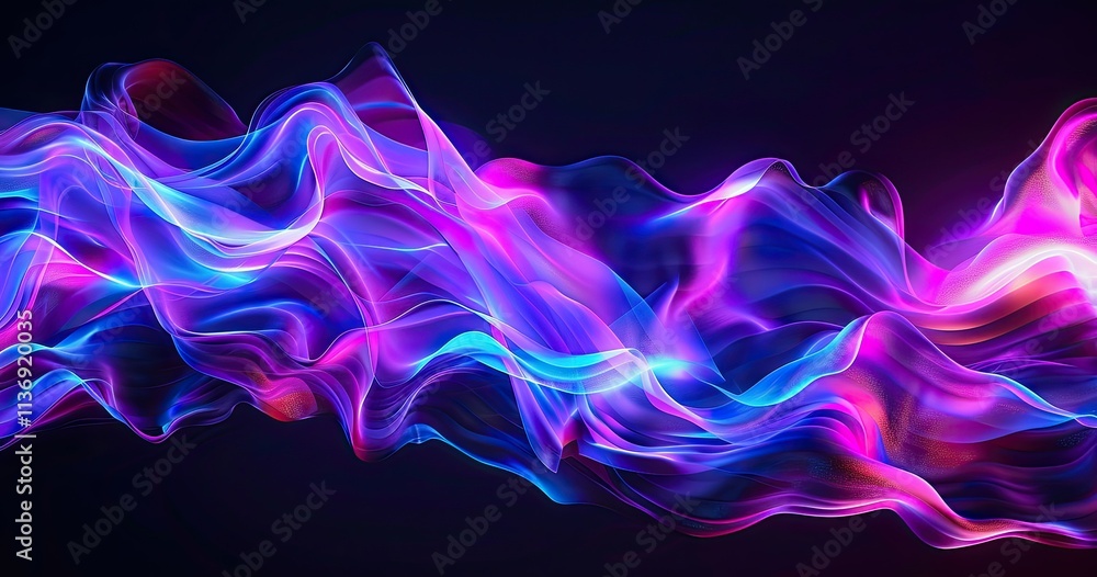 Poster abstract colorful waves of light create a vibrant, dynamic visual effect.