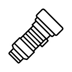 zoom lens icon, photography day line art, photography day icon - simple black line art icon of zoom lens, for photography day celebrations. photography vector art.