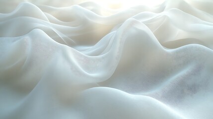 Obraz premium Soft White Fabric Draped in Gentle Waves