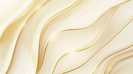 Abstract wavy lines in soft tones with golden accents, creating a smooth and elegant design.