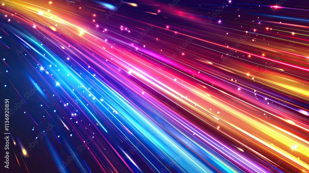 Aufkleber a vibrant display of colorful light streaks, creating a dynamic and energetic visual effect.