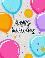 Pattern for birthday cards, covers, wallpaper, decorative paper . Oil painting