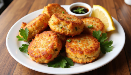 Crispy Crab Cakes with Lemon and Dill