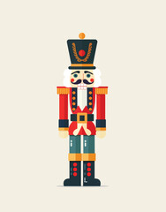 Vector illustration of festive nutcracker soldier for Christmas holidays.  