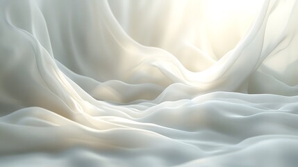 Fototapeta premium Draped White Fabric Illuminated By Soft Light