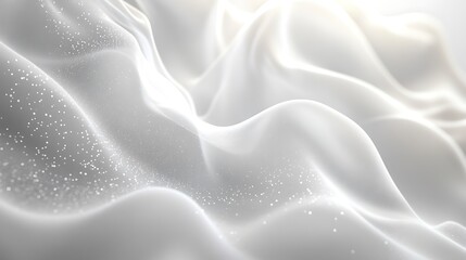 Fototapeta premium Abstract White Fabric with Glimmering Particles