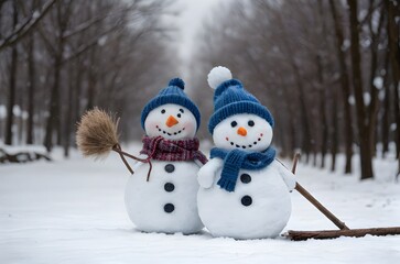 雪だるま, クリスマス, 雪, 冬, 休日, クリスマス, 寒い, デコレーション, 帽子, えりまき, 