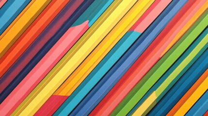Obraz premium A dynamic array of diagonal stripes in bright colors creates a lively and cheerful atmosphere, inspiring creativity and fun. Generative AI