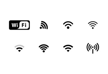 Wifi signal icon set PNG wireless and wifi icon. Satellite bar for mobile, radio and computer. Contact point. A set of network connection tags.