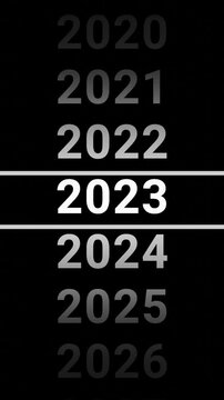 Vertical video 2000 to 2025 countdown new year animation