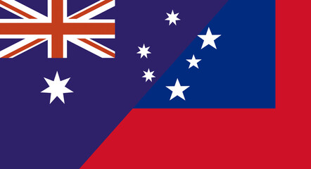 Flag of Australia and Independent State of Samoa. Sports competitions