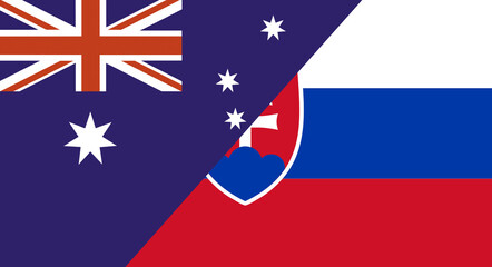 Flag of Australia and Slovakia. Sports competitions. Political relations