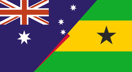 Flag of Australia and Sao Tome and Principe. Sports competitions. Political relations